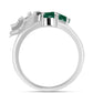 Inel din Argint 925 ( 4.39 grame ) cu Calcedon Verde și Topaz Alb 0.58 Carate