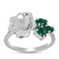 Inel din Argint 925 ( 4.39 grame ) cu Calcedon Verde și Topaz Alb 0.58 Carate