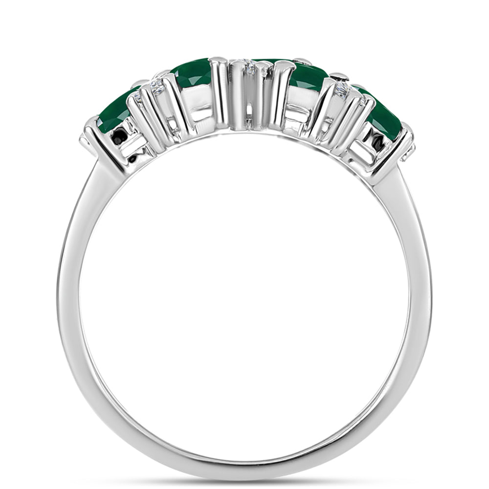 Inel din Argint 925 ( 4.69 grame ) cu Calcedon Verde și Topaz Alb 2.38 Carate 2 