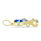 Pandantiv din Argint 925 Placat cu Aur ( 1.9 grame ) cu Cuarț Păun și Topaz Alb 0.93 Carate