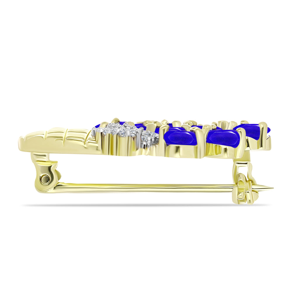 din Argint 925 Placat cu Aur ( 5.35 grame ) cu Agat Albastru și Topaz Alb 2.81 Carate
