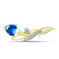 Broşă din Argint 925 Placat cu Aur ( 4.13 grame ) cu Cuarț Păun și Topaz Alb 1.87 Carate