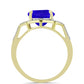 Inel din Argint 925 Placat cu Aur ( 3.27 grame ) cu Agat Albastru și Topaz Alb 4.53 Carate