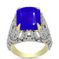 Inel din Argint 925 Placat cu Aur ( 7.45 grame ) cu Agat Albastru și Topaz Alb 11.72 Carate