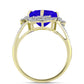 Inel din Argint 925 Placat cu Aur ( 4.08 grame ) cu Agat Albastru și Topaz Alb 3.58 Carate
