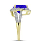 Inel din Argint 925 Placat cu Aur ( 4.08 grame ) cu Agat Albastru și Topaz Alb 3.58 Carate