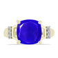 Inel din Argint 925 Placat cu Aur ( 3.45 grame ) cu Agat Albastru și Topaz Alb 3.74 Carate