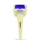 Inel din Argint 925 Placat cu Aur ( 3.45 grame ) cu Agat Albastru și Topaz Alb 3.74 Carate
