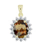 Pandantiv din Argint 925 Placat cu Aur ( 1.57 grame ) cu Cuarț Coniac și Topaz Alb 2.83 Carate