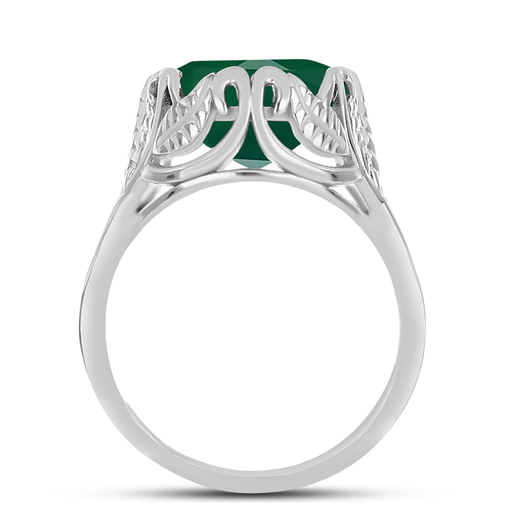 Inel din Argint 925 ( 4.69 grame ) cu Calcedon Verde 7.97 Carate