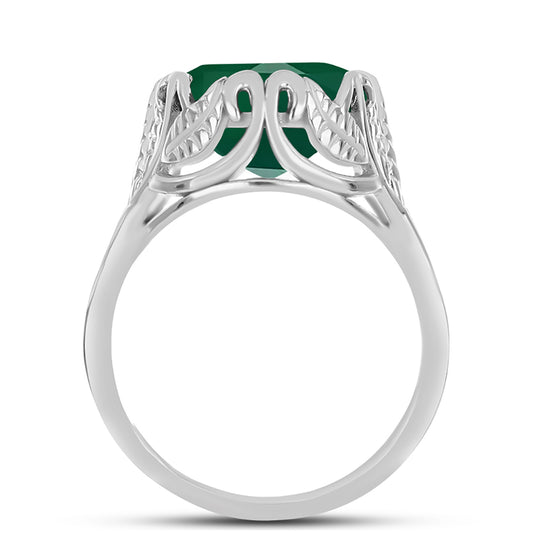 Inel din Argint 925 ( 4.69 grame ) cu Calcedon Verde 7.97 Carate