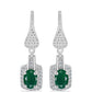 Cercei din Argint 925 ( 4.77 grame ) cu Calcedon Verde și Topaz Alb 1.67 Carate