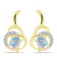 Cercei din Argint 925 Placat cu Aur ( 3.49 grame ) cu Opal Welo și Topaz Alb 0.67 Carate