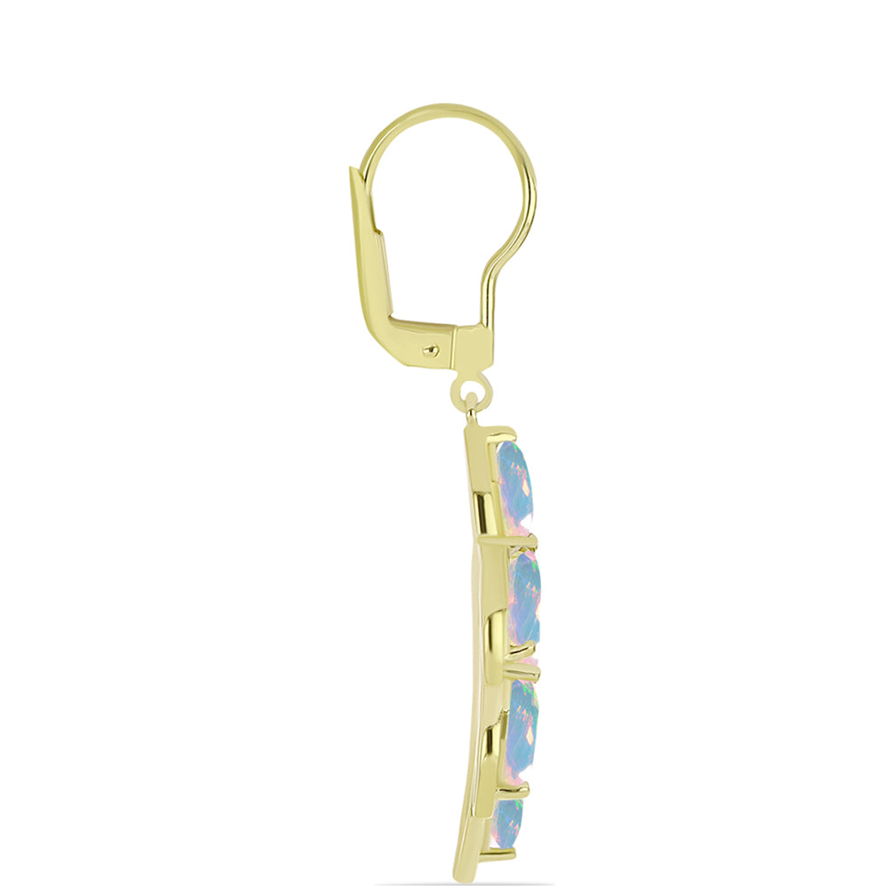 Cercei din Argint 925 Placat cu Aur ( 4.64 grame ) cu Opal Welo 2.11 Carate