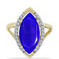 Inel din Argint 925 Placat cu Aur ( 3.31 grame ) cu Agat Albastru și Topaz Alb 5.14 Carate