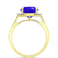 Inel din Argint 925 Placat cu Aur ( 3.31 grame ) cu Agat Albastru și Topaz Alb 5.14 Carate