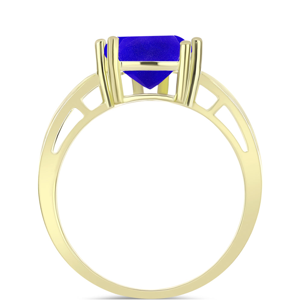 Inel din Argint 925 Placat cu Aur ( 3.02 grame ) cu Agat Albastru 2.09 Carate