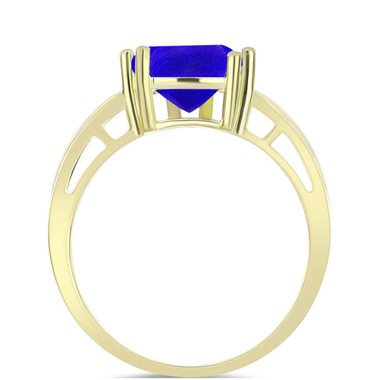 Inel din Argint 925 Placat cu Aur ( 3.02 grame ) cu Agat Albastru 2.09 Carate