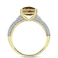 Inel din Argint 925 Placat cu Aur ( 3.67 grame ) cu Cuarț Coniac și Topaz Alb 4.34 Carate