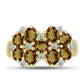Inel din Argint 925 Placat cu Aur ( 4.73 grame ) cu Cuarț Coniac și Topaz Alb 3.16 Carate