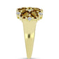 Inel din Argint 925 Placat cu Aur ( 4.73 grame ) cu Cuarț Coniac și Topaz Alb 3.16 Carate