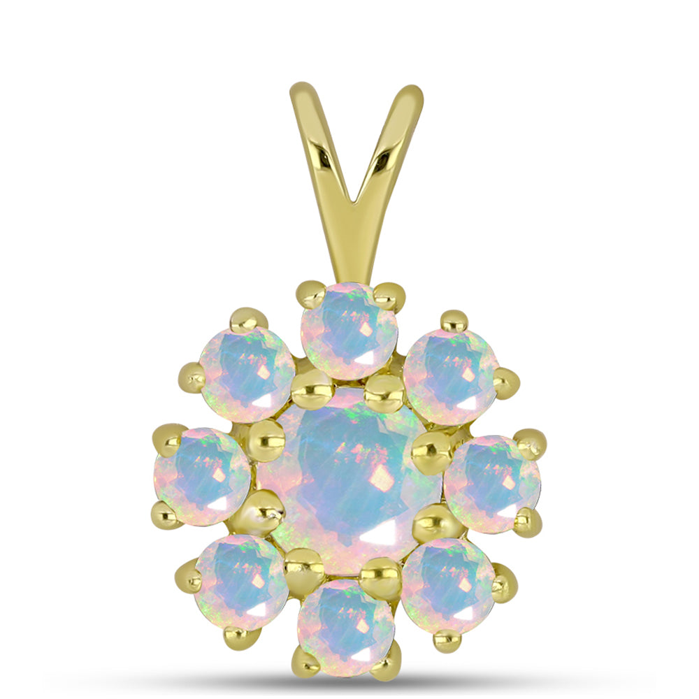 Pandantiv din Argint 925 Placat cu Aur ( 1.81 grame ) cu Opal Welo 1.22 Carate 1 