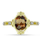 Inel din Argint 925 Placat cu Aur ( 2.9 grame ) cu Cuarț Coniac și Topaz Alb 1.53 Carate