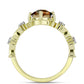 Inel din Argint 925 Placat cu Aur ( 2.9 grame ) cu Cuarț Coniac și Topaz Alb 1.53 Carate