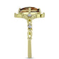 Inel din Argint 925 Placat cu Aur ( 2.9 grame ) cu Cuarț Coniac și Topaz Alb 1.53 Carate