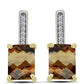 Cercei din Argint 925 Placat cu Aur ( 2.83 grame ) cu Cuarț Coniac și Topaz Alb 2.83 Carate