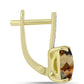 Cercei din Argint 925 Placat cu Aur ( 2.83 grame ) cu Cuarț Coniac și Topaz Alb 2.83 Carate