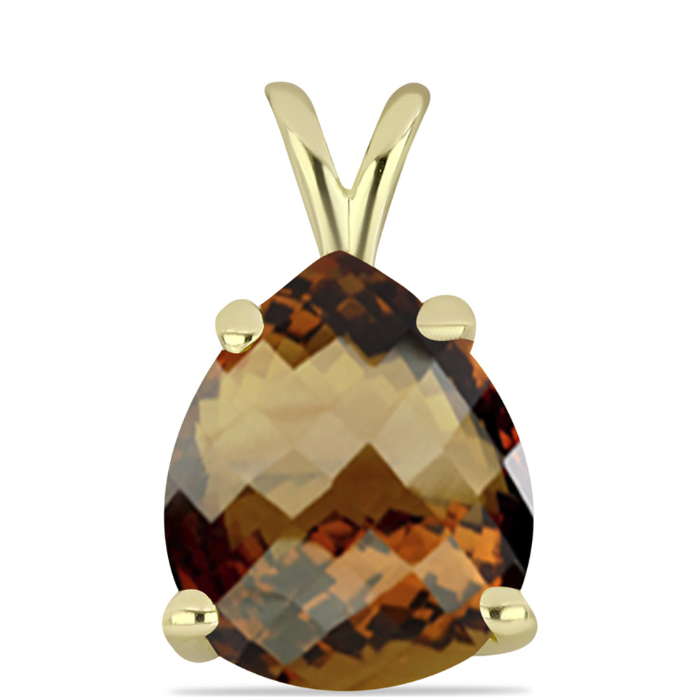 Pandantiv din Argint 925 Placat cu Aur ( 0.81 grame ) cu Cuarț Coniac 4.1 Carate