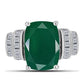 Inel din Argint 925 ( 4.69 grame ) cu Calcedon Verde și Zircon Alb 7.52 Carate