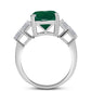 Inel din Argint 925 ( 4.69 grame ) cu Calcedon Verde și Zircon Alb 7.52 Carate