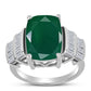 Inel din Argint 925 ( 4.69 grame ) cu Calcedon Verde și Zircon Alb 7.52 Carate