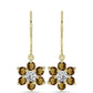 Cercei din Argint 925 Placat cu Aur ( 2.38 grame ) cu Cuarț Coniac și Topaz Alb 1.93 Carate