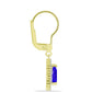 Cercei din Argint 925 Placat cu Aur ( 2.67 grame ) cu Agat Albastru și Topaz Alb 1.68 Carate