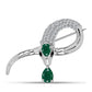 Broşă din Argint 925 ( 4.59 grame ) cu Calcedon Verde și Topaz Alb 1.7 Carate