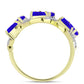 Inel din Argint 925 Placat cu Aur ( 3.11 grame ) cu Agat Albastru și Topaz Alb 1.3 Carate