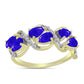 Inel din Argint 925 Placat cu Aur ( 3.11 grame ) cu Agat Albastru și Topaz Alb 1.3 Carate