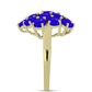 Inel din Argint 925 Placat cu Aur ( 3.8 grame ) cu Agat Albastru 3.88 Carate