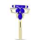 Inel din Argint 925 Placat cu Aur ( 3.73 grame ) cu Agat Albastru și Topaz Alb 3.09 Carate