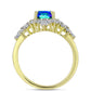 Inel din Argint 925 Placat cu Aur ( 3.49 grame ) cu Cuarț Păun și Topaz Alb 2.43 Carate