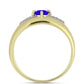 Inel din Argint 925 Placat cu Aur ( 3.18 grame ) cu Agat Albastru și Topaz Alb 0.54 Carate