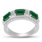 Inel din Argint 925 ( 3.76 grame ) cu Calcedon Verde și Topaz Alb 2.29 Carate