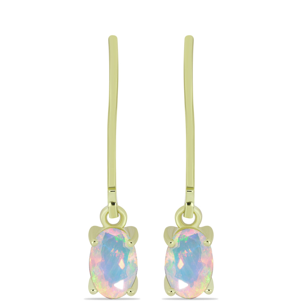 Cercei din Argint 925 Placat cu Aur ( 1.51 grame ) cu Opal Welo 0.58 Carate