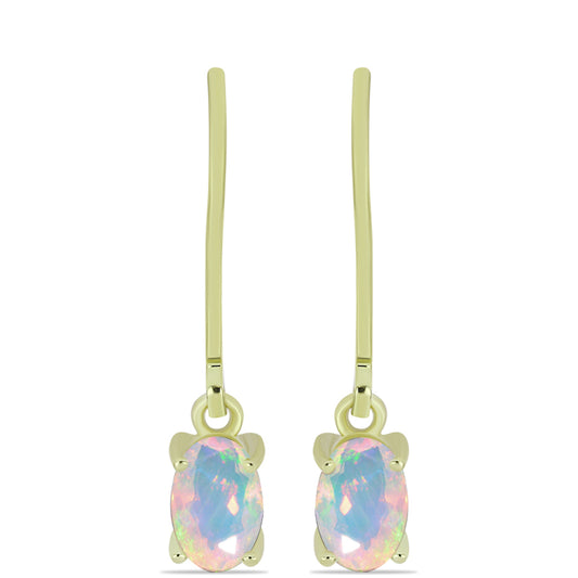 Cercei din Argint 925 Placat cu Aur ( 1.51 grame ) cu Opal Welo 0.58 Carate