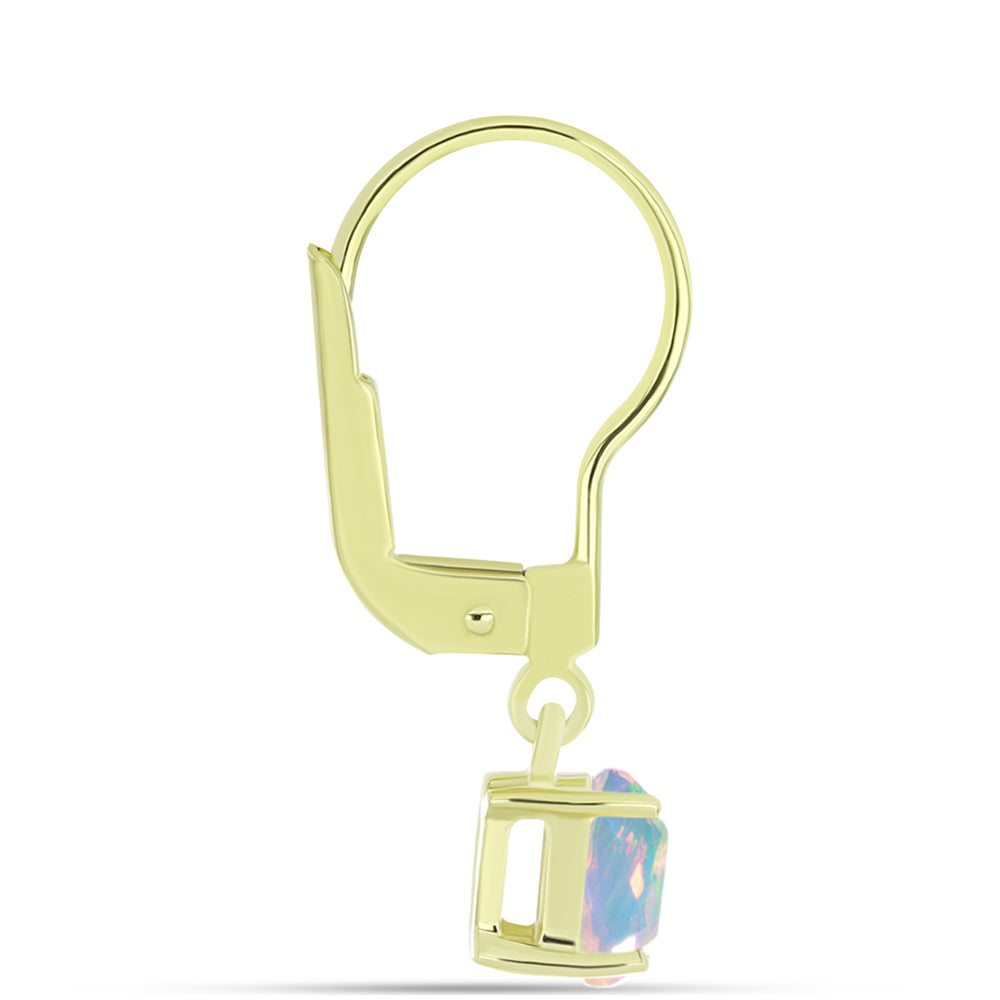Cercei din Argint 925 Placat cu Aur ( 1.51 grame ) cu Opal Welo 0.58 Carate 2 