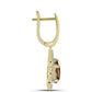 Cercei din Argint 925 Placat cu Aur ( 4.18 grame ) cu Cuarț Coniac și Topaz Alb 3.82 Carate