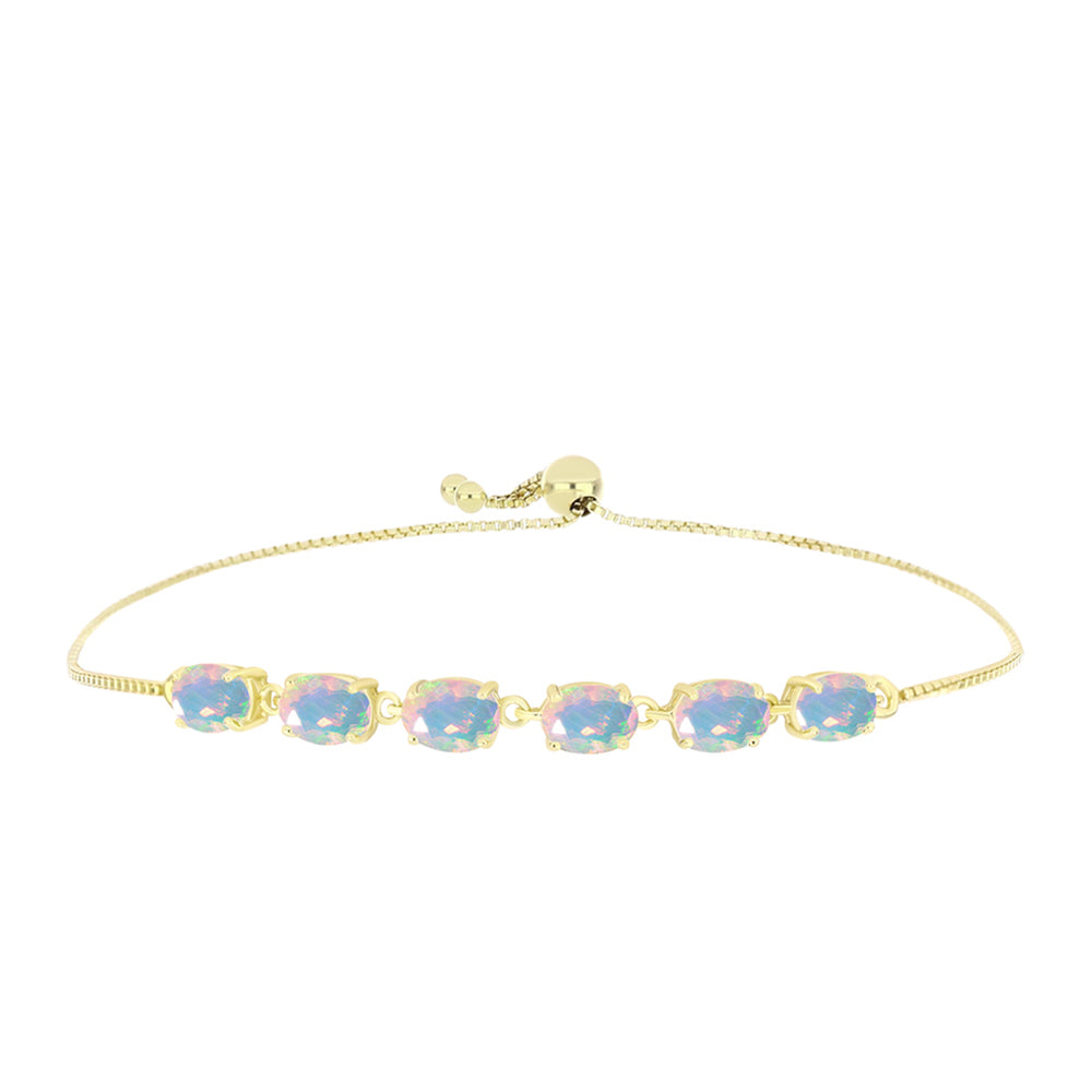 Brățară din Argint 925 Placat cu Aur ( 2.98 grame ) cu Opal Welo 2.72 Carate